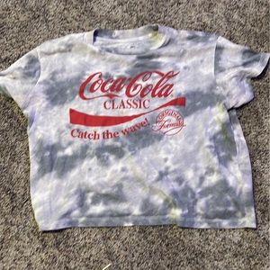 Coca Cola grey and white crop top size Medium